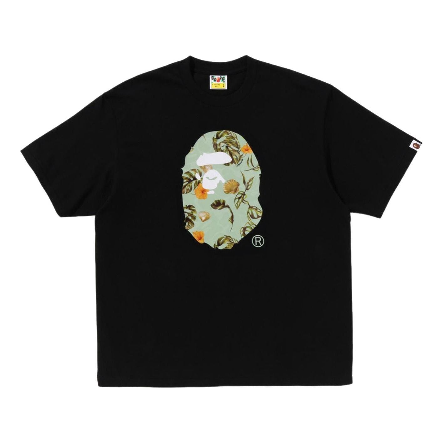 A Bathing Ape Vacation Pattern Ape Head Relaxed Fit T-Shirt 'Black' 1L30-110-335-BLK