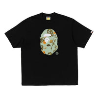 A Bathing Ape Vacation Pattern Ape Head Relaxed Fit T-Shirt 'Black' 1L30-110-335-BLK