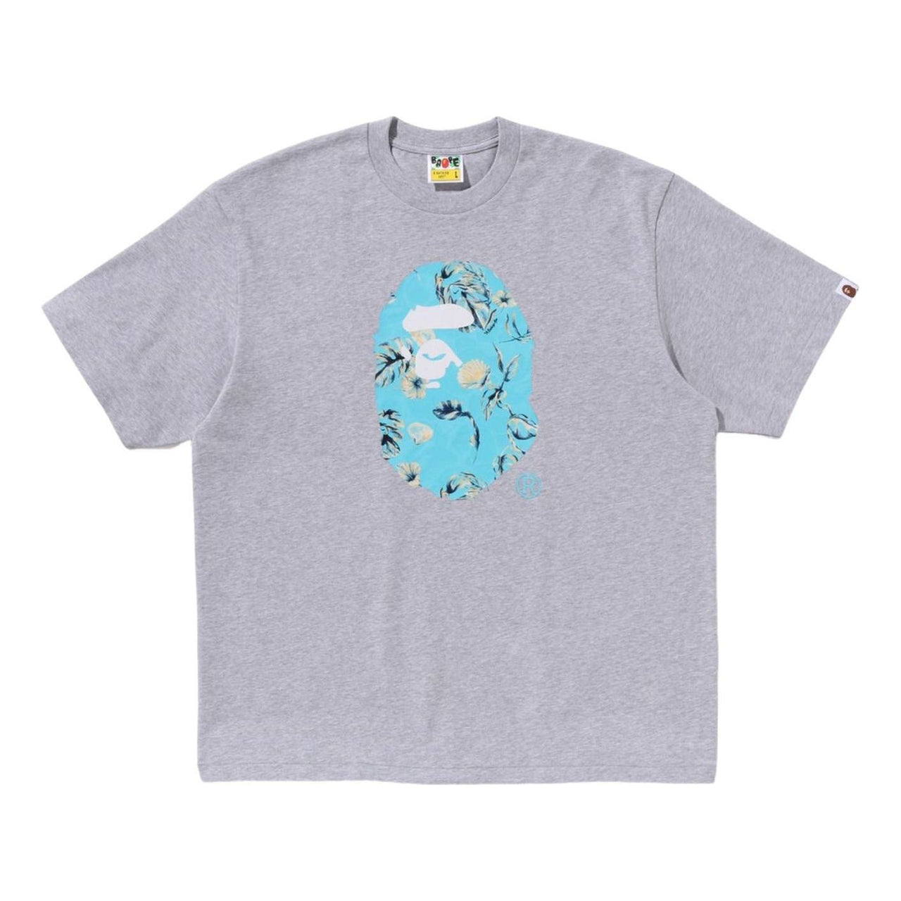 A Bathing Ape Vacation Pattern Ape Head Relaxed Fit T-Shirt 'Grey' 1L30-110-335-GRY