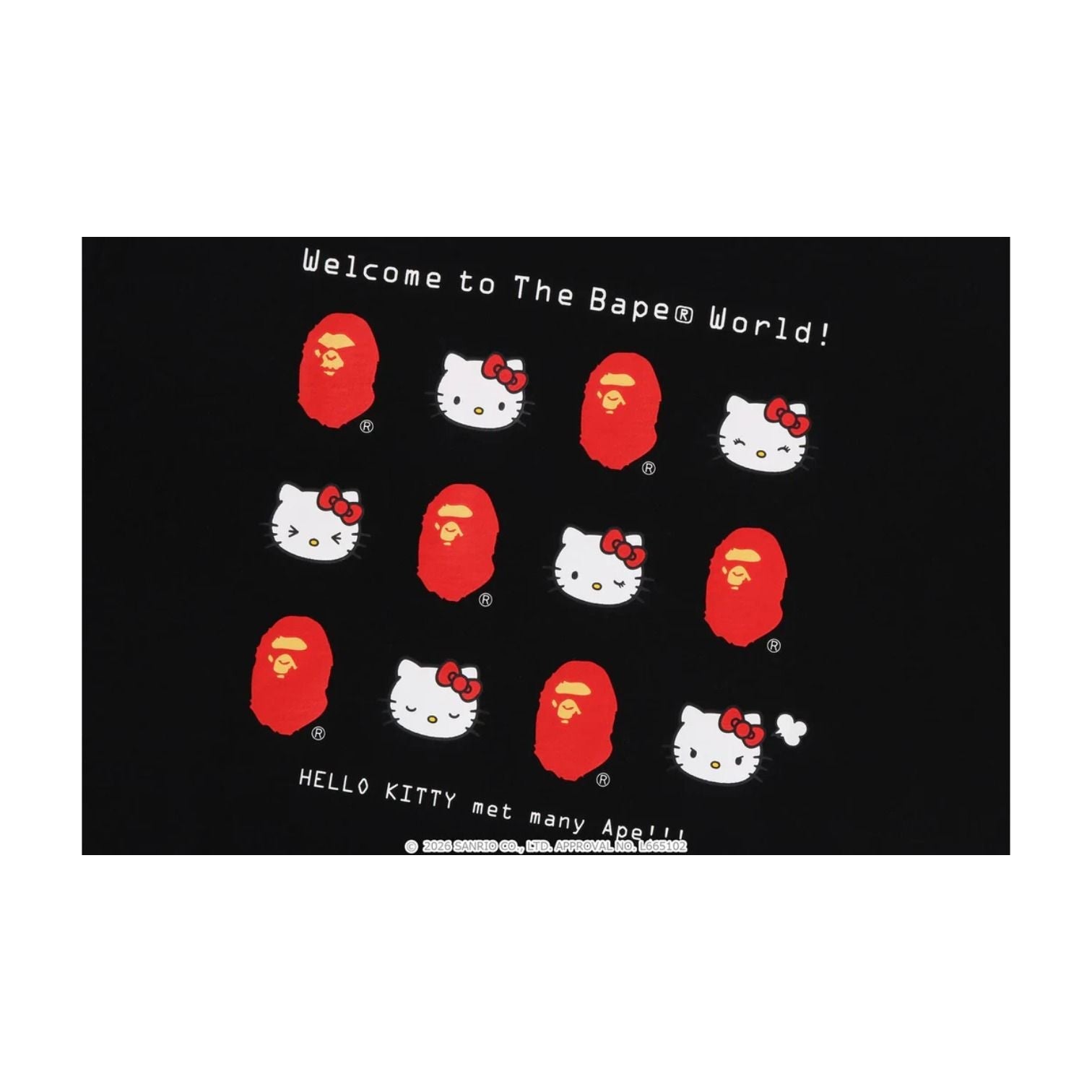 (WMNS) A BATHING APE x HELLO KITTY T-Shirt 'Black' 1M23-210-903-BLK