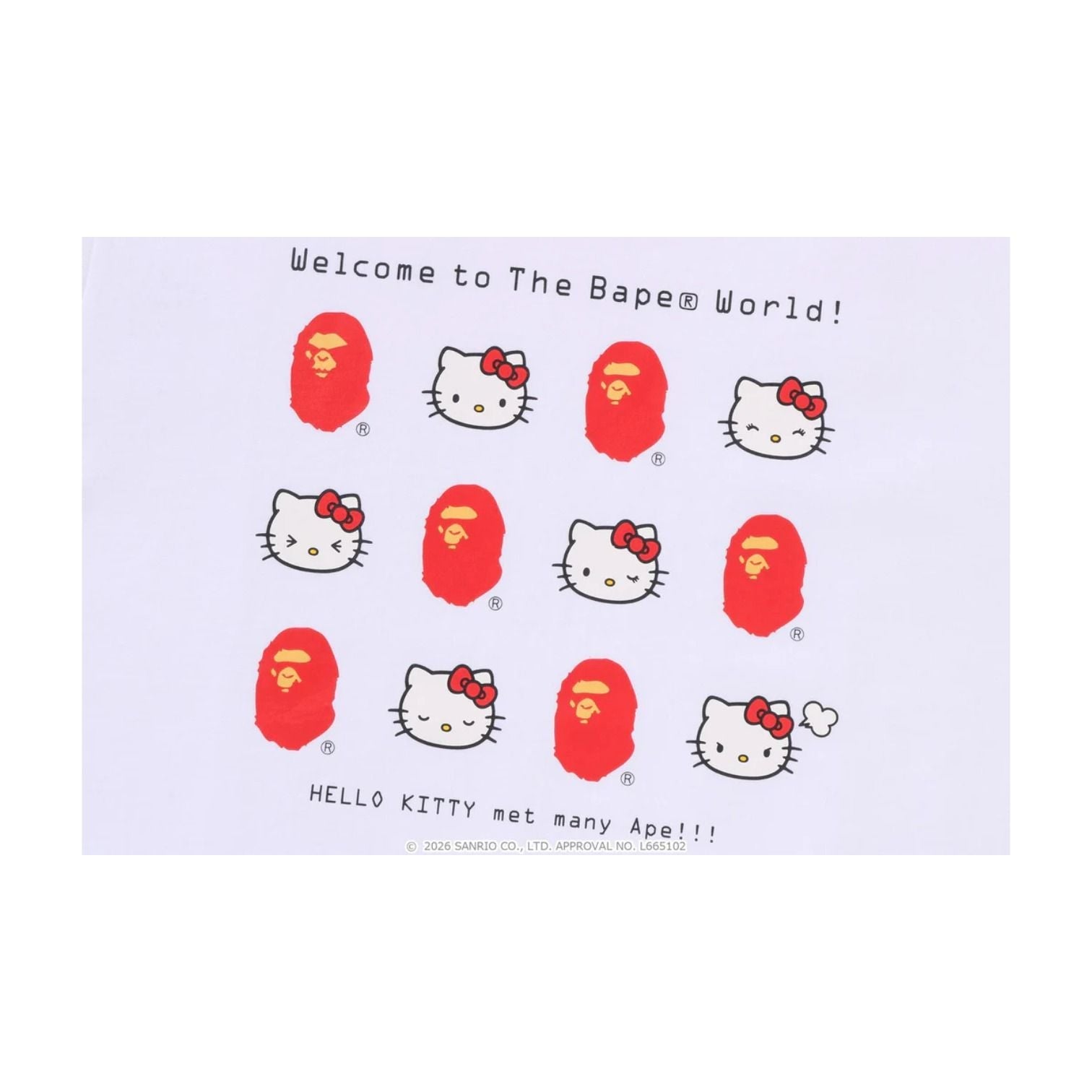 (WMNS) A BATHING APE x HELLO KITTY T-shirt 'White' 1M23-210-903-WHT