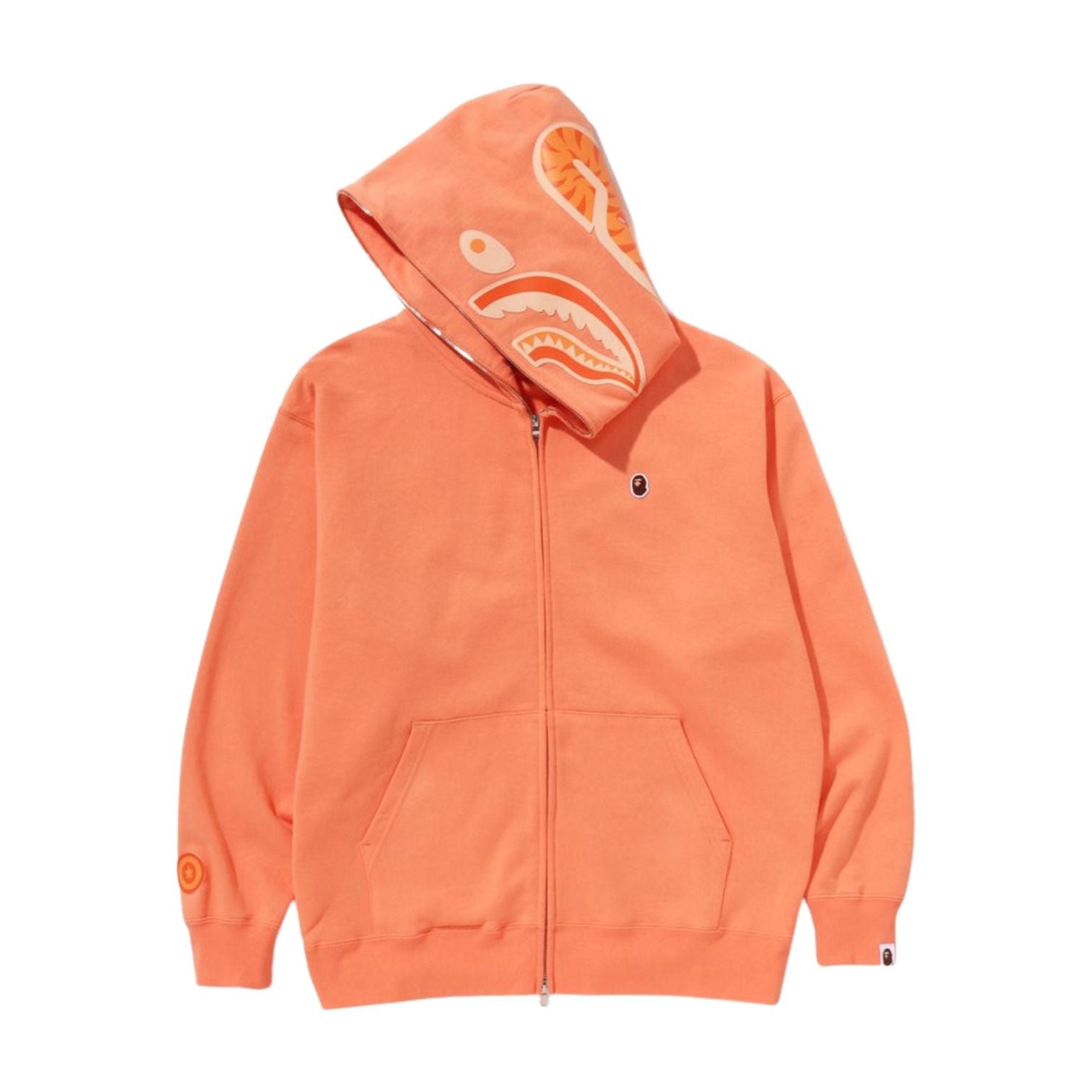 A BATHING APE One Point Ape Head Shark Relaxed Fit Full Zip Hoodie 'Orange' 1K80-115-305-ORANGE