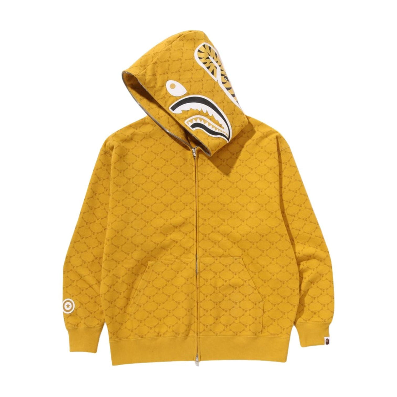 A Bathing Ape Map Camo Shark Full Zip Hoodie 'Yellow' 1L30-115-314-YEL