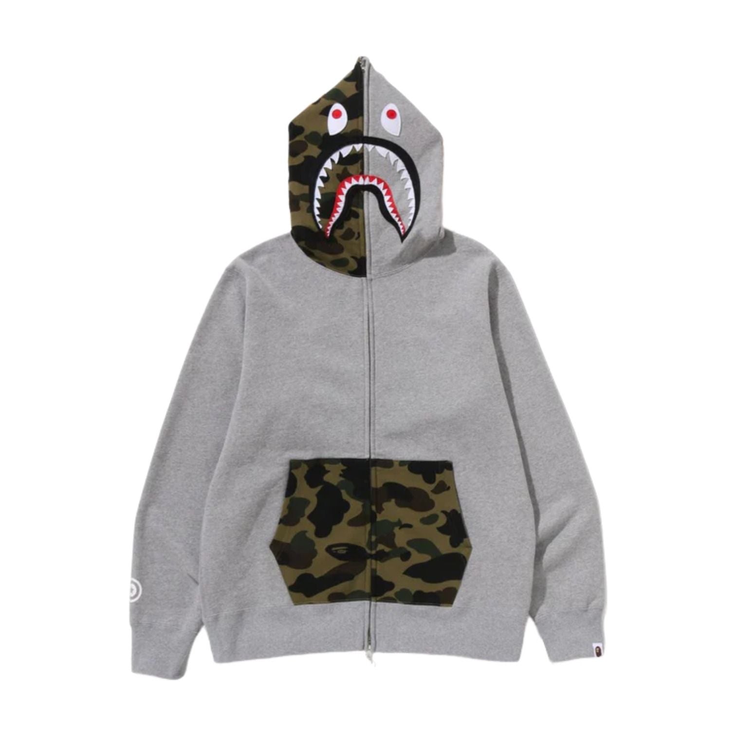 A Bathing Ape Shark Full Zip Hoodie 'Gray' 1L70-115-005-GRY