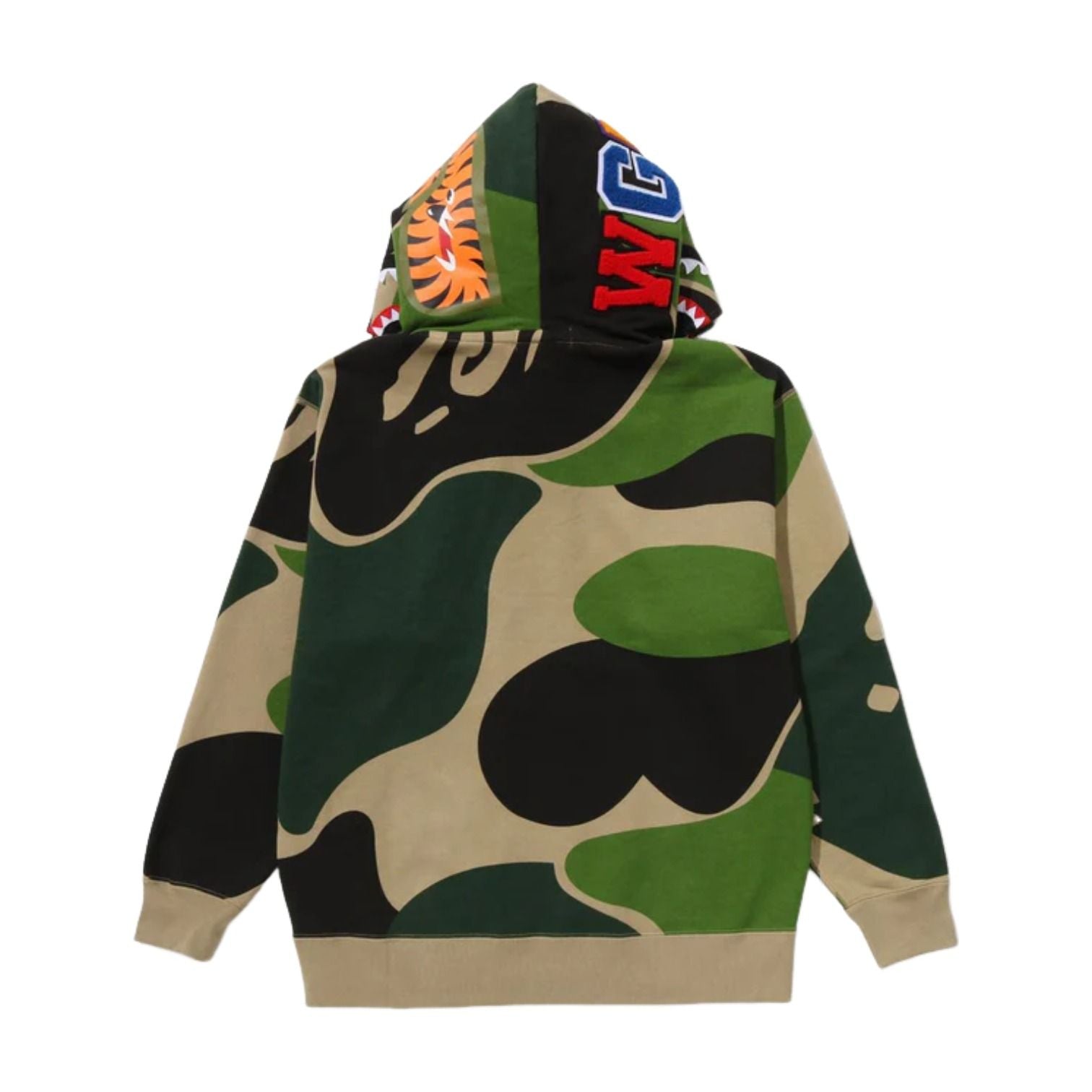 A Bathing Ape Mega ABC Camo Double Shark Relaxed Fit Full Zip Hoodie 'Green' 1L80-115-306-GRN