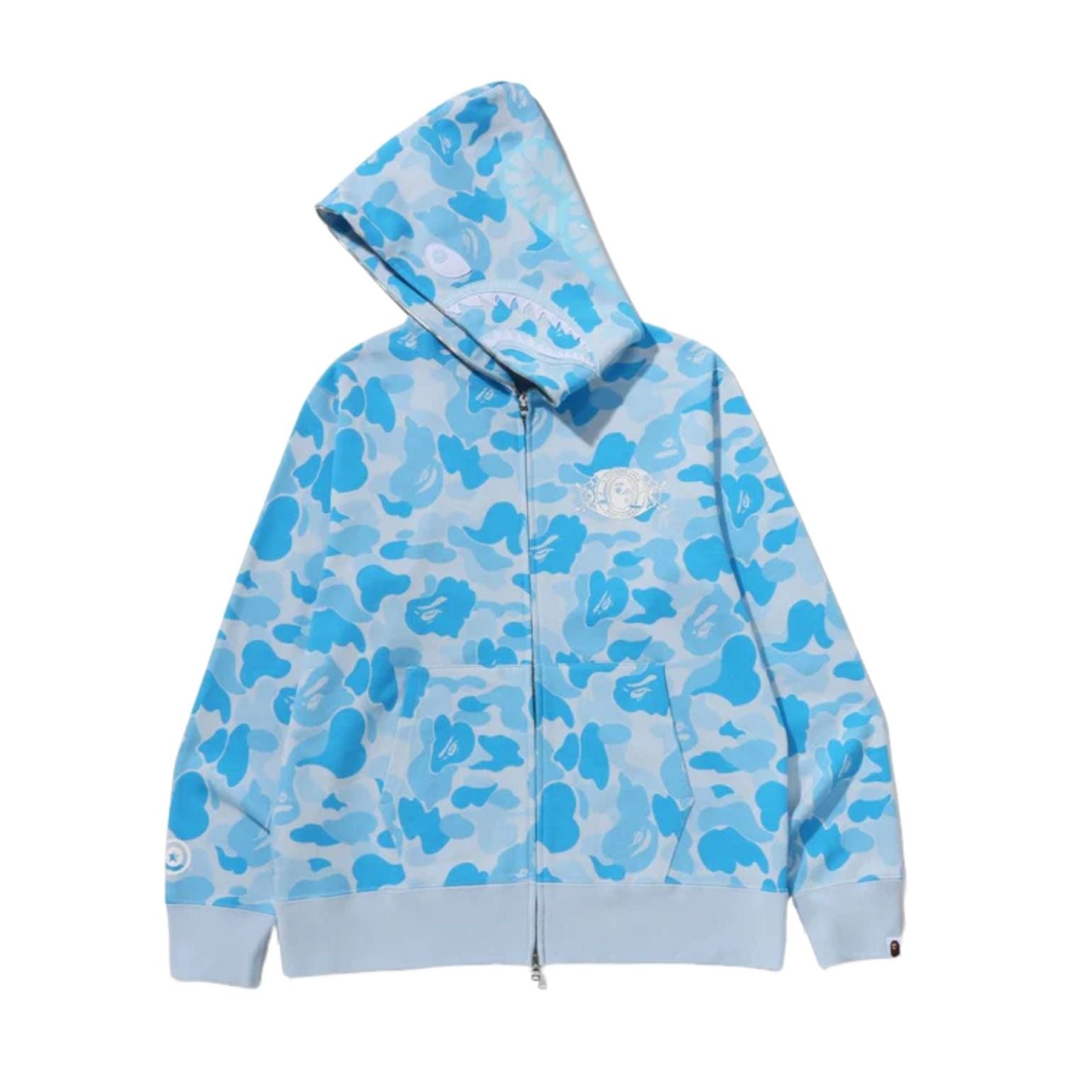 A Bathing Ape Icy Bape ABC Camo Shark Full Zip Hoodie 'Sax' 0ZXSWM001151Q