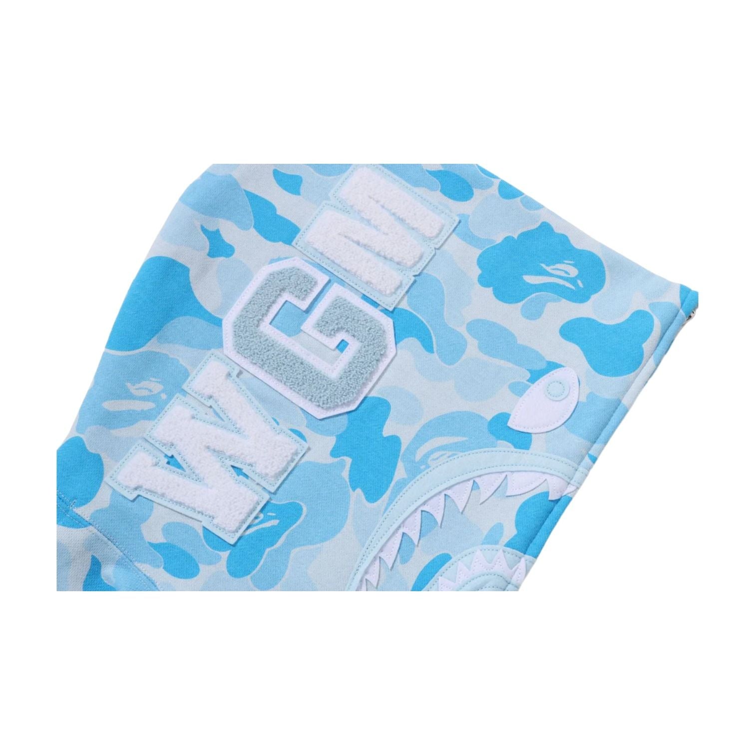A Bathing Ape Icy Bape ABC Camo Shark Full Zip Hoodie 'Sax' 0ZXSWM001151Q