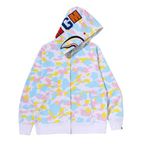 A Bathing Ape Multi Camo Shark Zip Hoodie 'White' 1M20-115-005-WHT