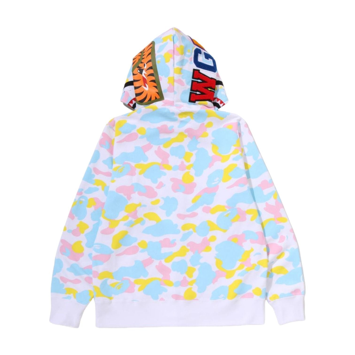 A Bathing Ape Multi Camo Shark Zip Hoodie 'White' 1M20-115-005-WHT