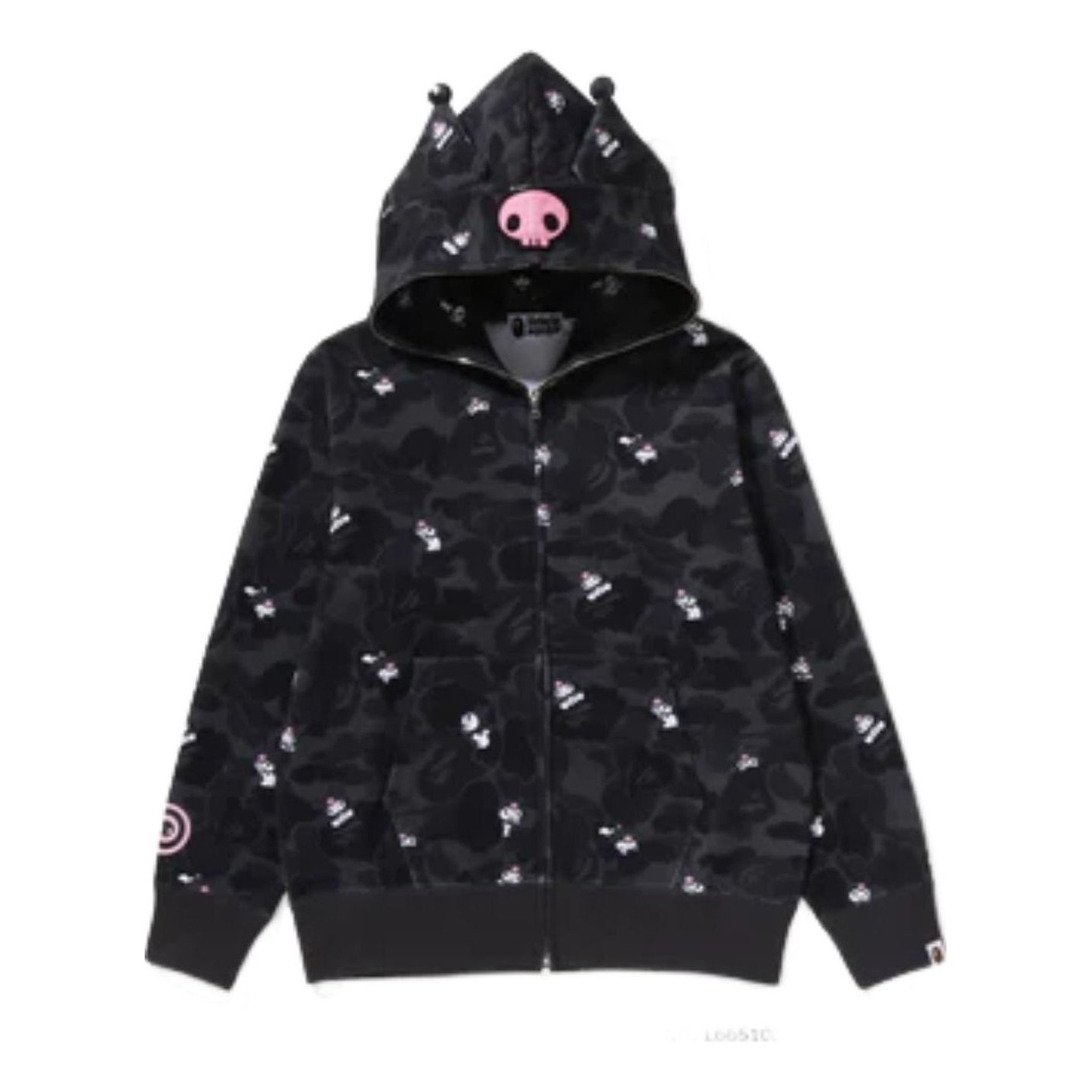 (WMNS) A Bathing Ape x Kuromi Camo Full Zip Hoodie 'Black' 1M23-215-901