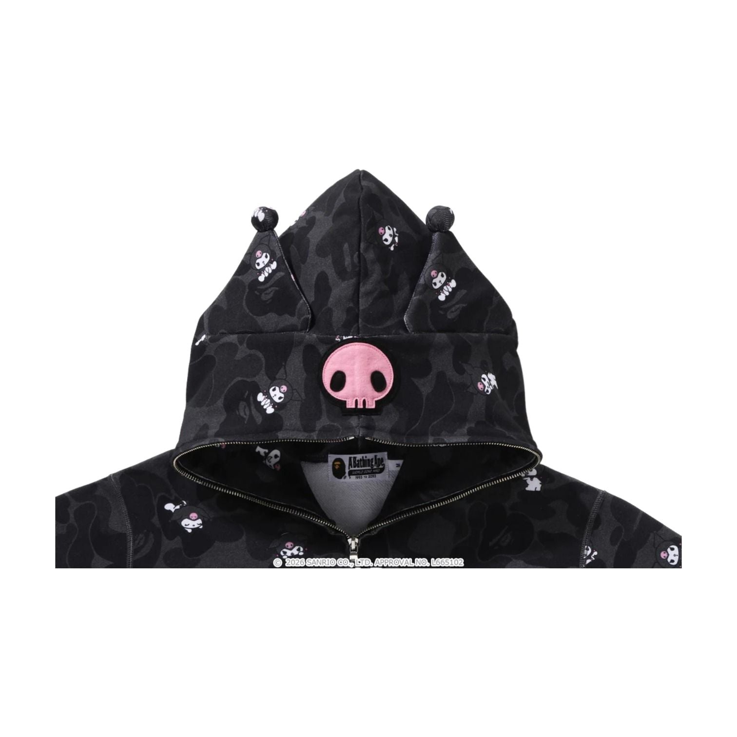 (WMNS) A Bathing Ape x Kuromi Camo Full Zip Hoodie 'Black' 1M23-215-901