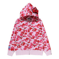 (WMNS) A Bathing Ape x HELLO KITTY Camo Full Zip Hoodie 'Pink' 1M23-215-902