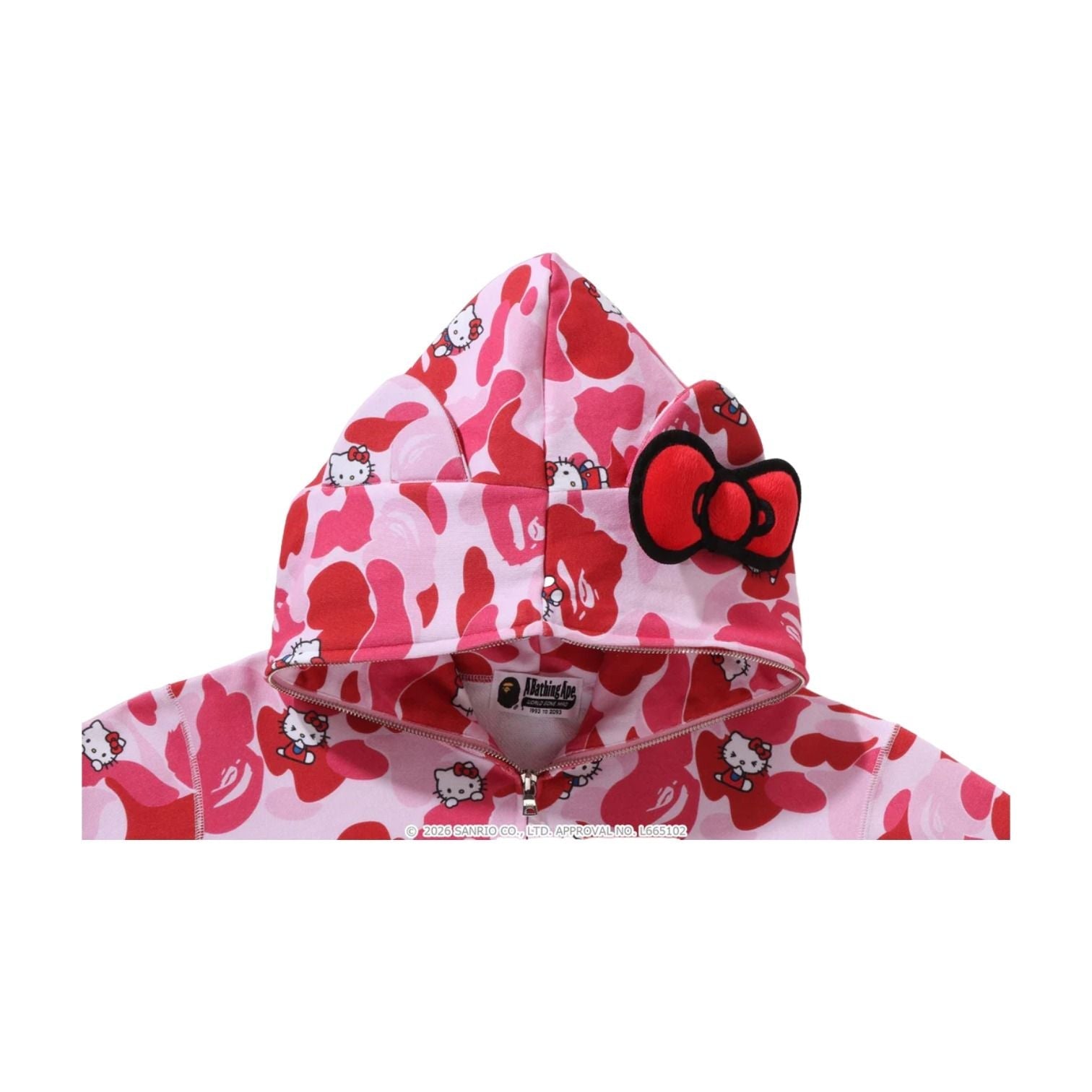 (WMNS) A Bathing Ape x HELLO KITTY Camo Full Zip Hoodie 'Pink' 1M23-215-902