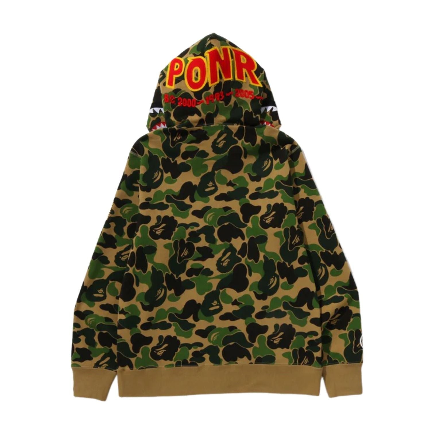 A Bathing Ape ABC Camo 2nd Shark Full Zip Hoodie 'Green' 1M30-115-008-GRN