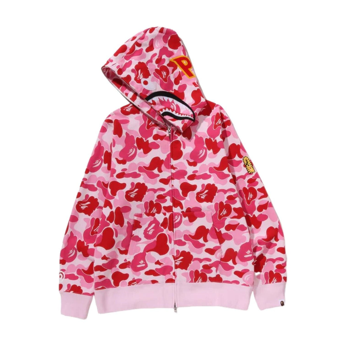 A Bathing Ape ABC Camo 2nd Shark Full Zip Hoodie 'Pink' 1M30-115-008-PNK