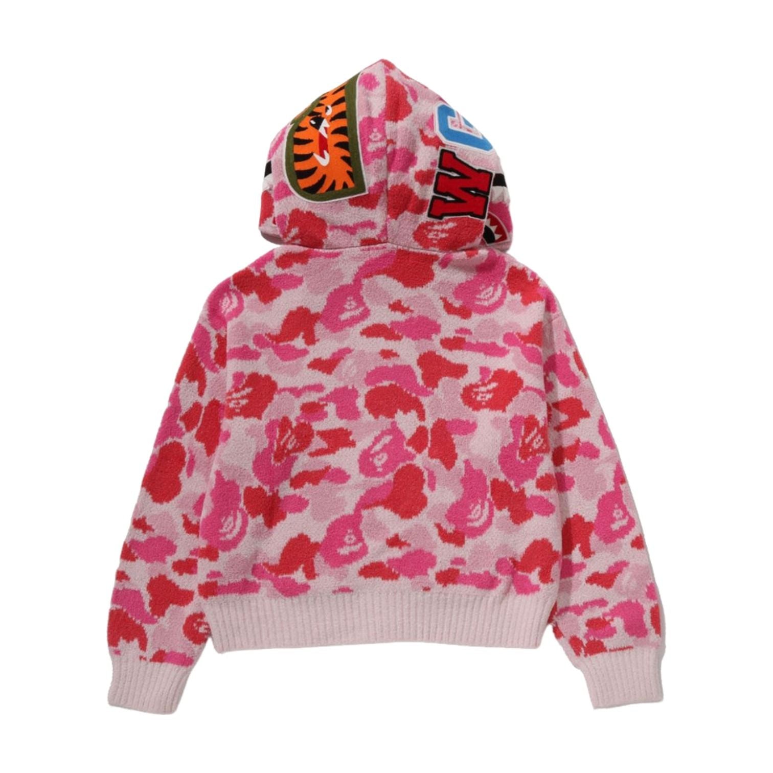 A Bathing Ape Camo Towel Jacquard Shark Full Zip Hoodie 'Pink' 1M30-215-304-PNK