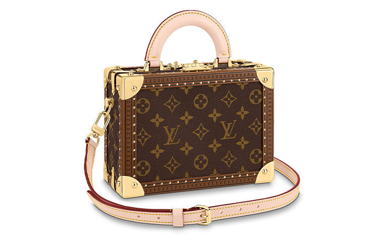 LOUIS VUITTON Coated Canvas With Leather Trim Suitcase Travel Bag Hard Case Regular Women's Brown