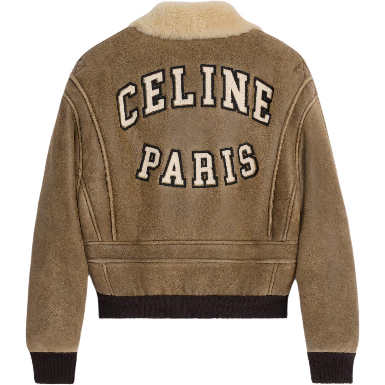 CELINE Aviator Blouson Jacket In Vintage Shearling