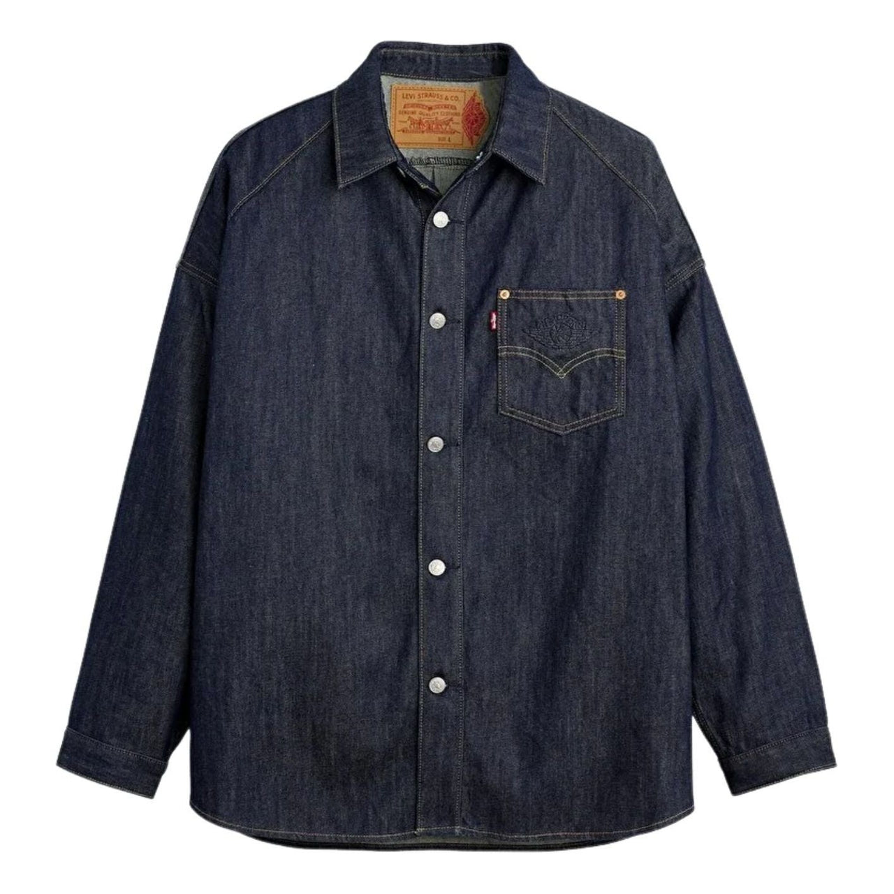 Air Jordan x LEVI'S 12oz Denim Overshirt Jacket 'Rinsed Indigo' 005FG-0000