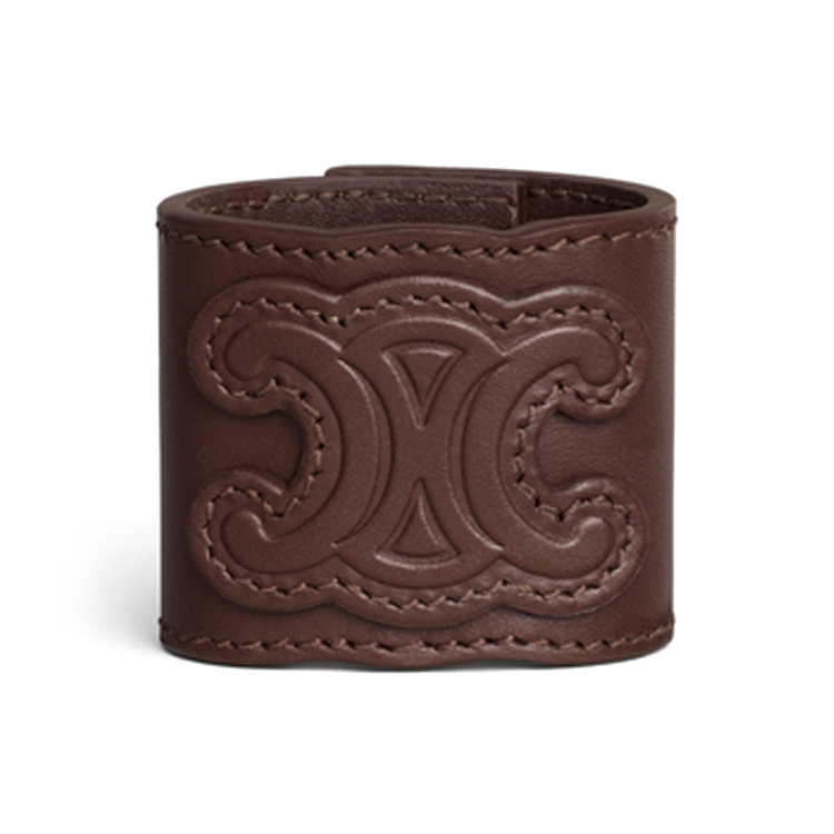CELINE Hair Cuff In Calfskin And Brass With Gold Finish