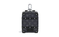 LOUIS VUITTON SOFT TRUNK Canvas With Calfskin Keychain Accessories Coin Purse Unisex Blue Gray