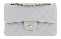 CHANEL Classic Flap CF Calfskin Shoulder Bag, Crossbody Bag Small Size Women's Gray