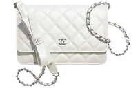 CHANEL 21K Winter WOC Calfskin Shoulder Bag Crossbody Bag Women's White