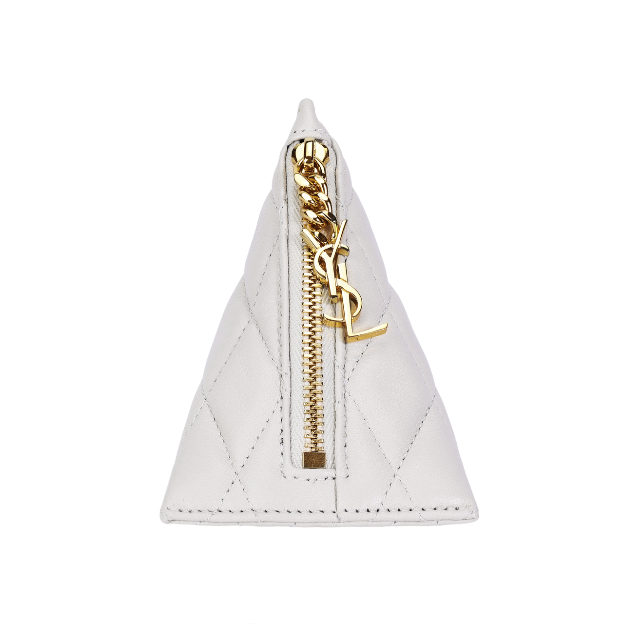 SAINT LAURENT Lambskin Coin Purse Small Size Women's White