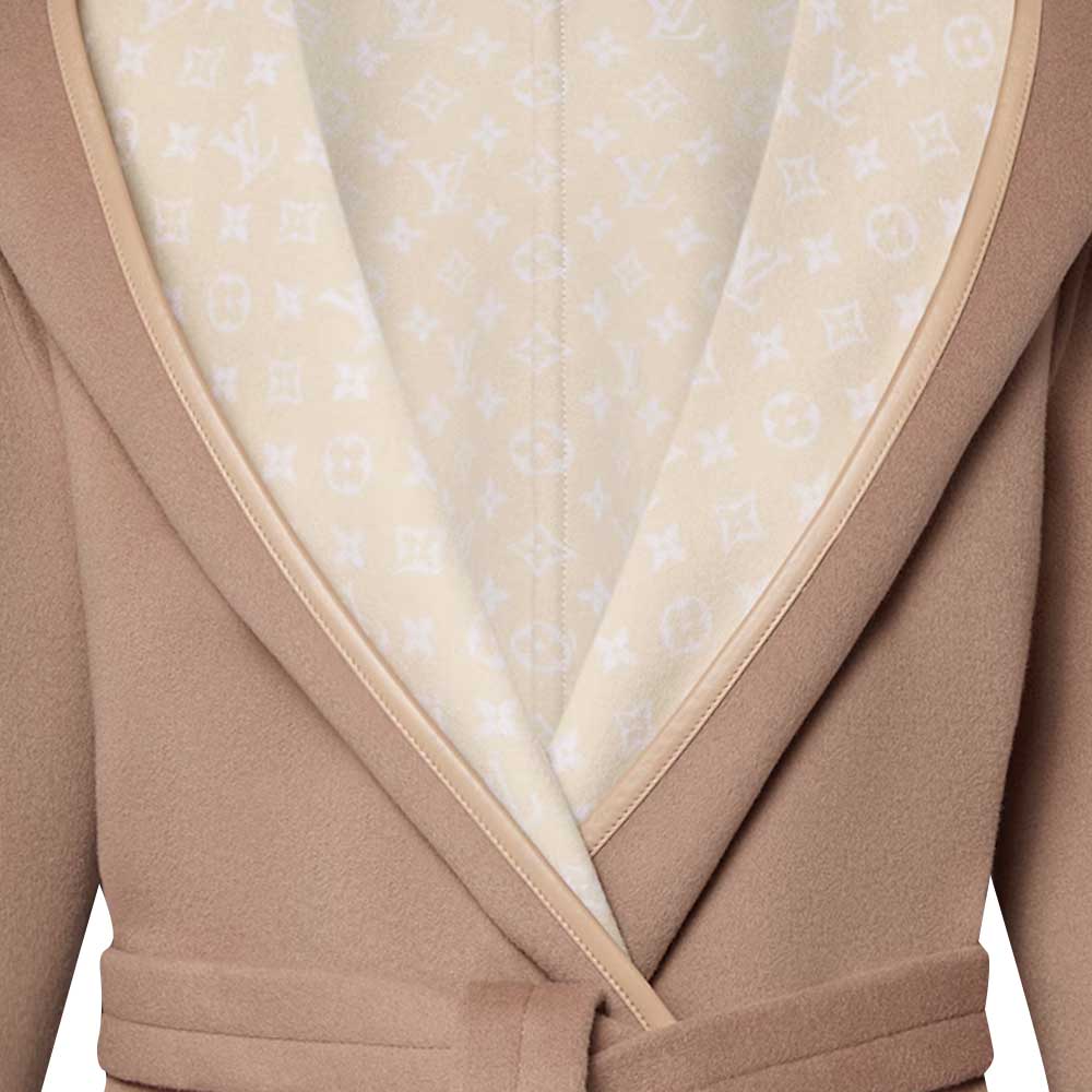 LOUIS VUITTON Reversible Signature Short Hooded Wrap Coat