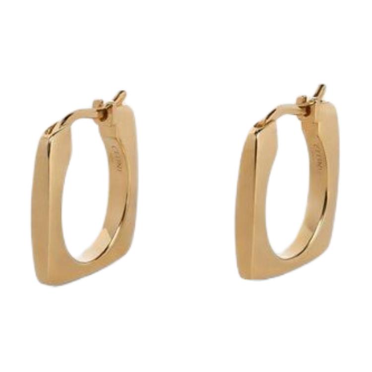 CELINE Brass Earrings Women's Gold
