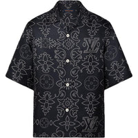 LOUIS VUITTON Printed Short-Sleeved Silk Shirt