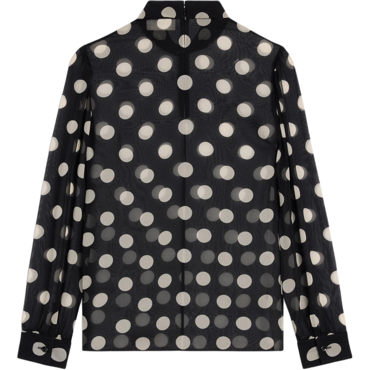 CELINE Blouse With Overturned Collar In Silk Georgette