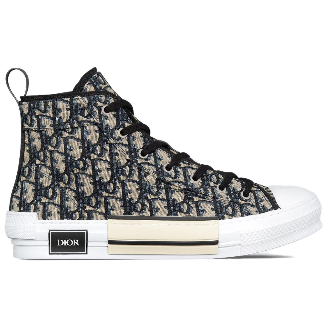 DIOR B23 High-Top Skateboard Shoes Men's Beige Black