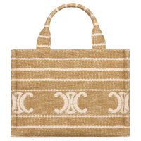 CELINE Cabas Thais Fabric With Cow Leather Tote Bag, Shopping Bag, Handbag Small Size Women's Smoky