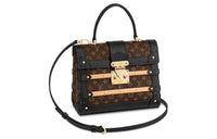 LOUIS VUITTON Trianon Series Canvas Shoulder Bag Crossbody Bag Handbag Women's Brown & Black