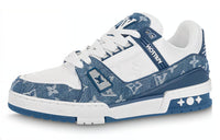 LOUIS VUITTON Lv Trainer Sneakers 'White With Blue Mesh Monogram' Women's