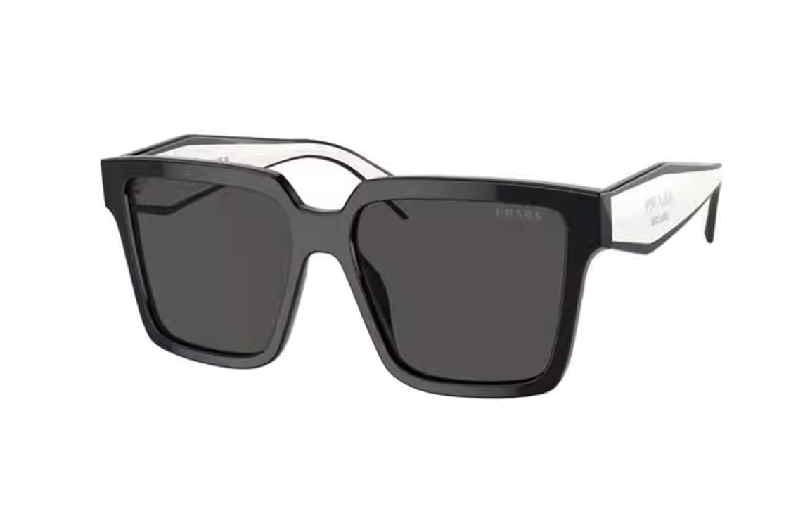 PRADA Plate Frame Square Sunglasses Unisex Beige