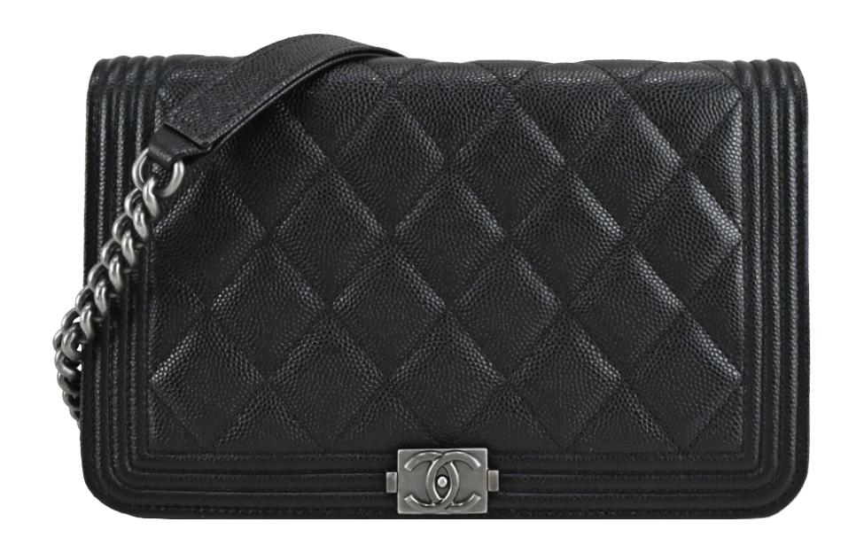 CHANEL LeboyWOC Cow Leather Pochette Crossbody Bag, Shoulder Bag Women's Black