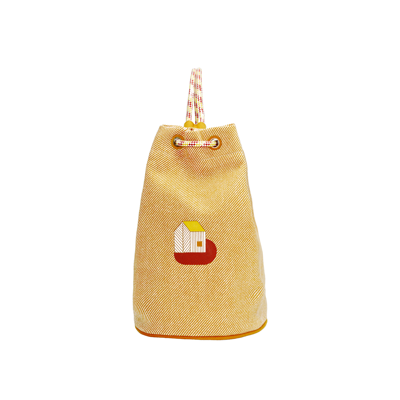 HERMES Canvas Handheld Storage Bag Women's 1D Desert Sand Yellow