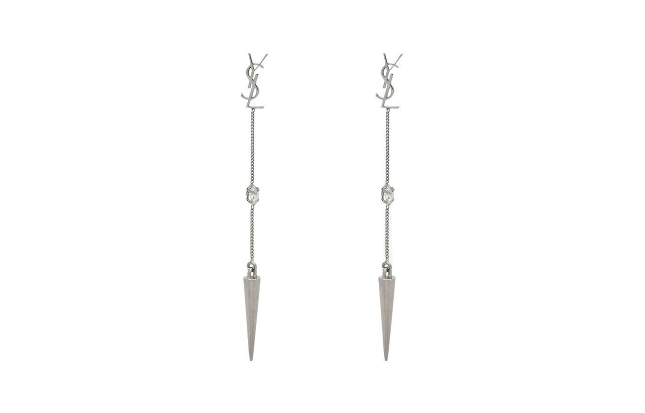 SAINT LAURENT Opyum Ysl Rhinestone Spike Earrings