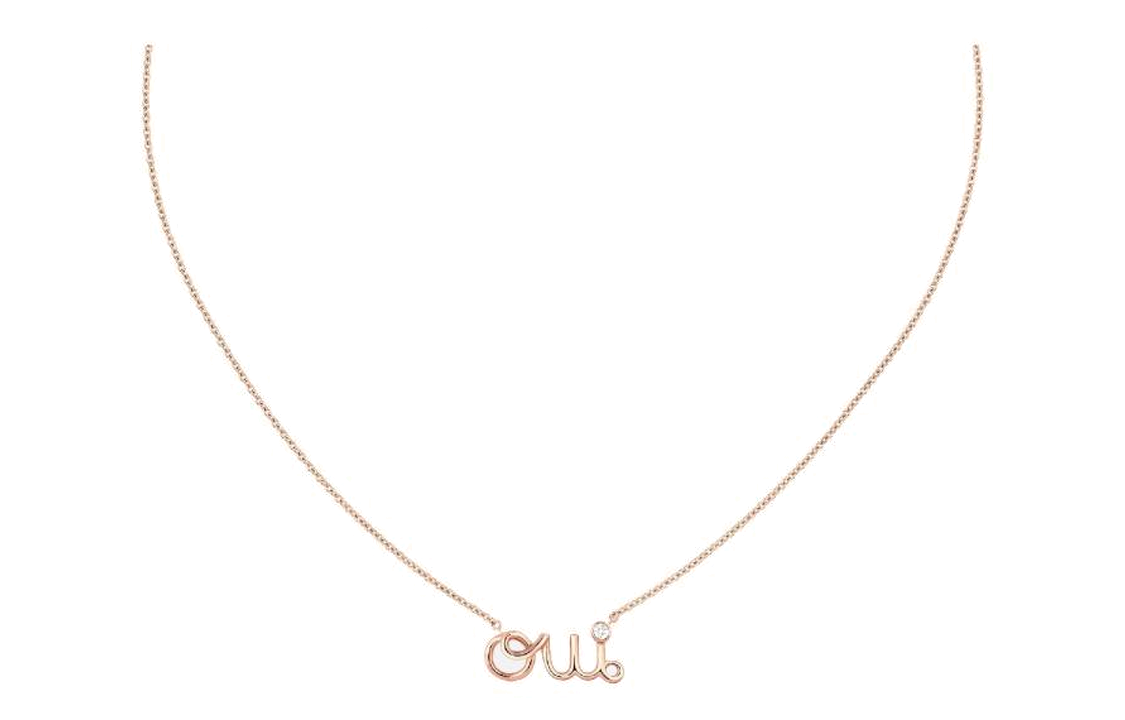 DIOR 18K Gold Diamonds Necklaces Women's Rose Gold