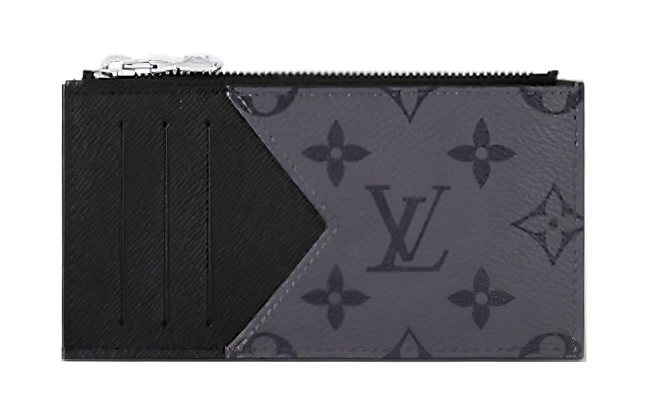 LOUIS VUITTON Coin Card Holder Monogram Eclipse Reverse Gray