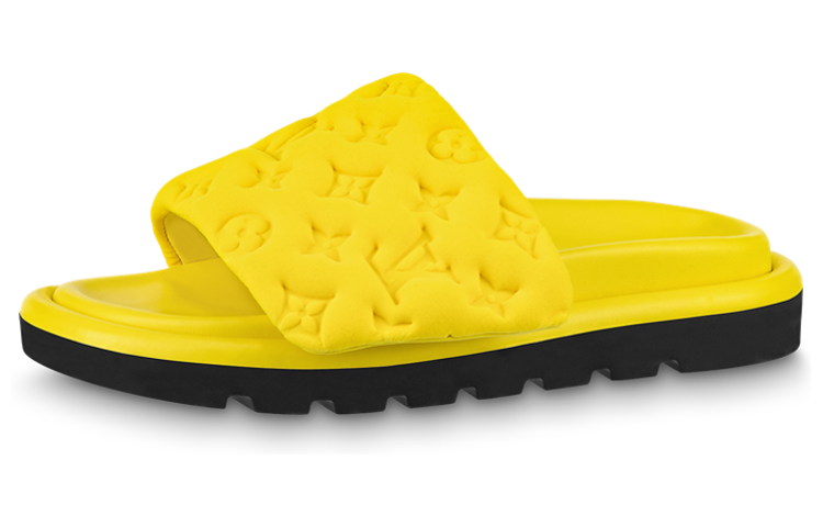 LOUIS VUITTON Pool Pillow Comfort Slide Slippers Women's Yellow