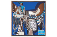 HERMES Silk Scarves Women's Ice Brown/Fresh Blue/Brown