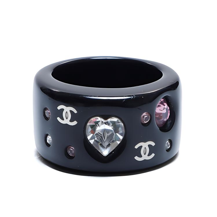 CHANEL 2004 Cc Rhinestone Ring