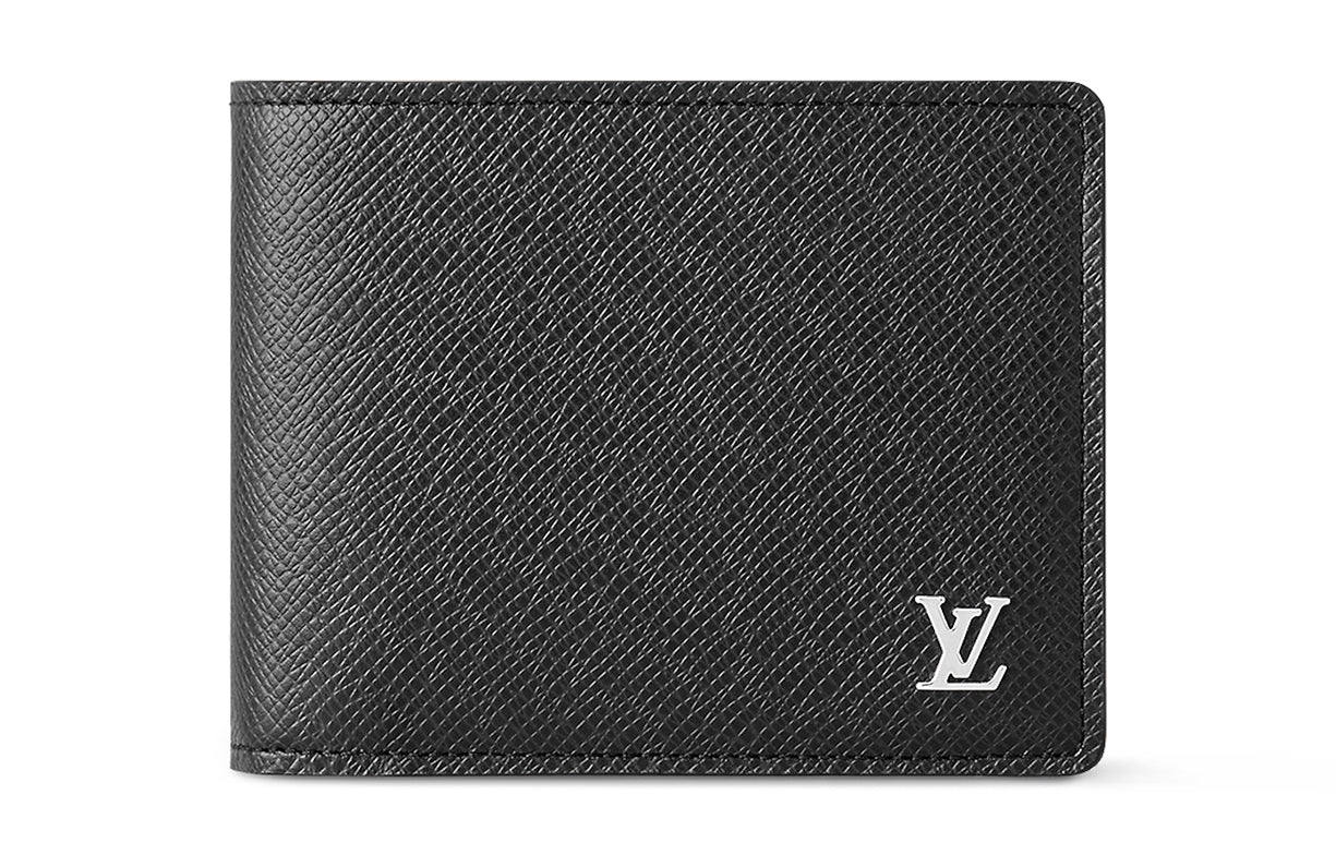 LOUIS VUITTON Multiple Cow Leather Wallet Men's Black