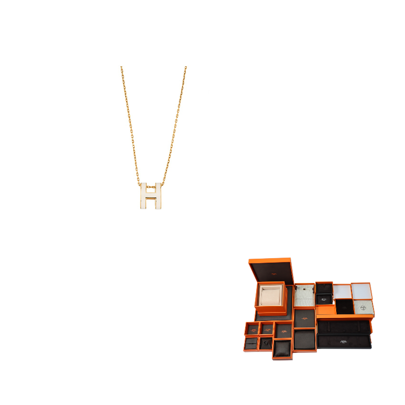 HERMES POP H Collection Titanium Steel Necklaces Women's Gold