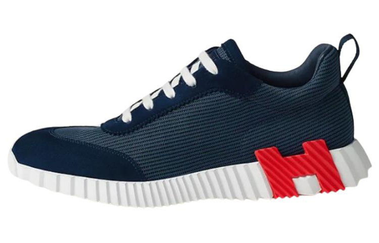 HERMES Bouncing Low-Top Casual Shoes Men's Ocean Blue