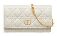 DIOR Caro Soft Cow Leather Handbag, Shoulder Bag, Crossbody Bag, Clutch Women's Milk White