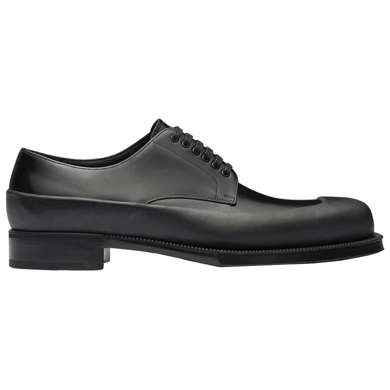PRADA Brushed Square-toe Derby Shoes